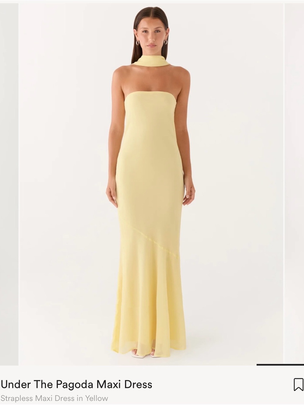 Peppermayo butter yellow strapless dress